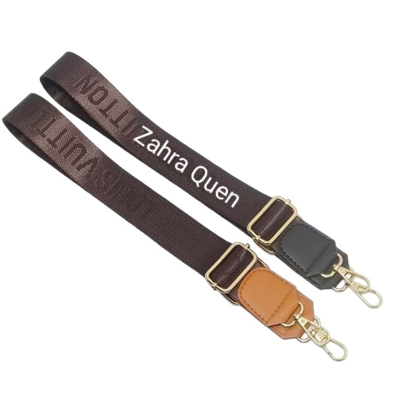 STRAP BAG TALI PANJANG TAS SLEMPANG MOTIF ELVI COKLAT KOMBINASI BAHAN