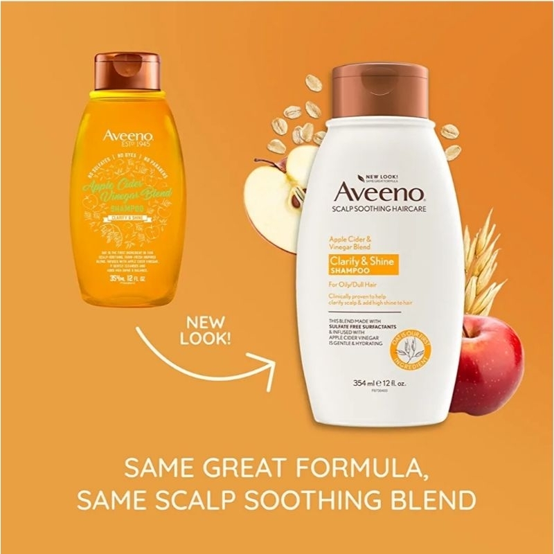 Aveeno Apple Cider Vinegar Sulfate Free Blend Shampoo 354 ML