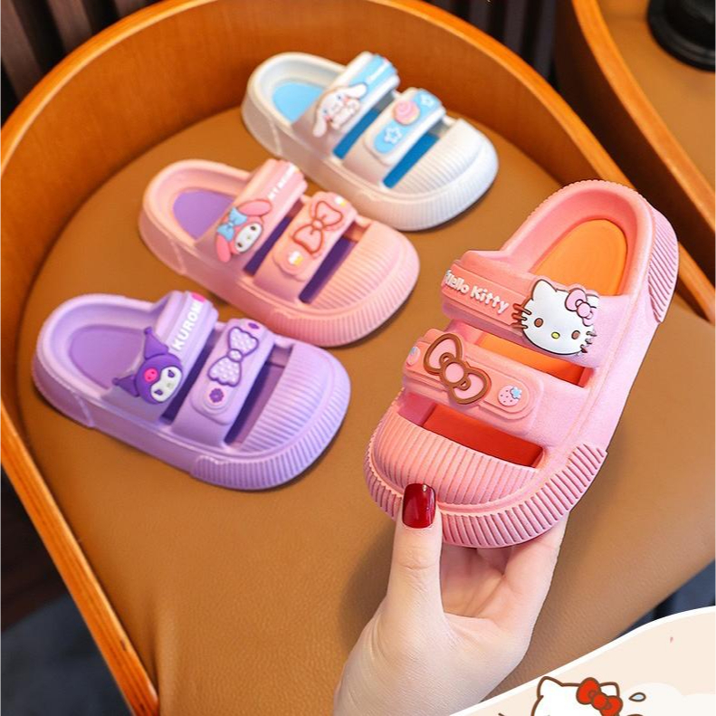 Sandal Anak Ban Dua Karakter KUROMI CUTE 029-3 TNG / Sandal Anak Sekolah Jelly