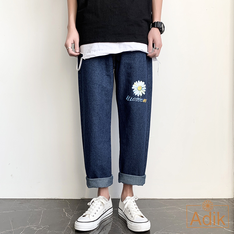 Celana jeans pria Straight jeans oversize  baggy pants longgar remaja celana korea pria lurus jeans kulot korean style kulot pria celana Loose jeans pria standar jeans laki laki Celana style korea celana panjang pria