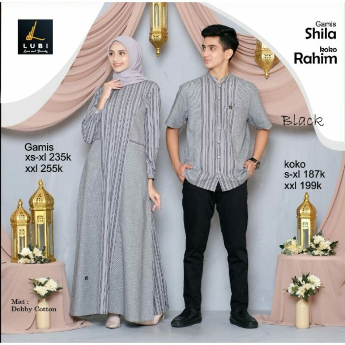 LUBI COUPLE Rahim dan Shila GAMIS DAN KOKO TERBARU BAHAN dobby cotton CASUAL STYLE TERBARU BISA COD
