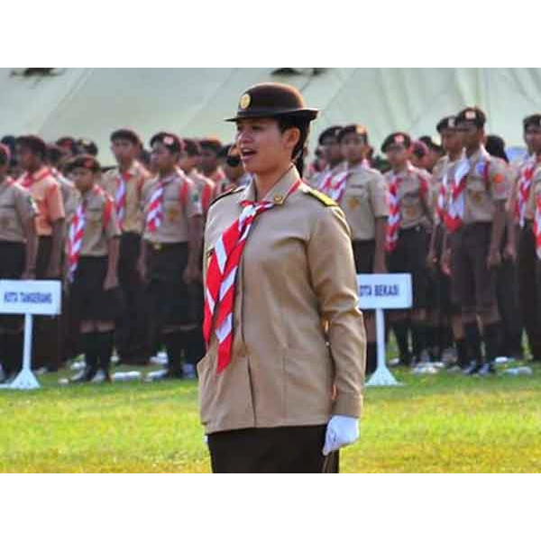 Topi Pramuka Boni Laken Rajut Siswi Putri Perempuan Siaga Penggalang Penegak SD SMP SMA SMU Tebal Premium