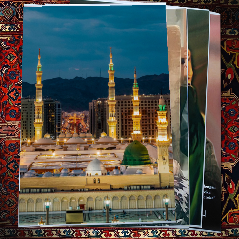 POSTER KUBAH HIJAU MASJID NABAWI BAHAN LUSTER UV AWET ANTI GORES