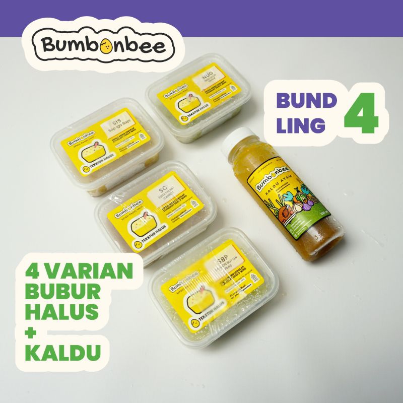 BUMBONBEE BUNDLING 4/BUNDLING BUBUR MPASI HALUS DAN KALDU 6m+