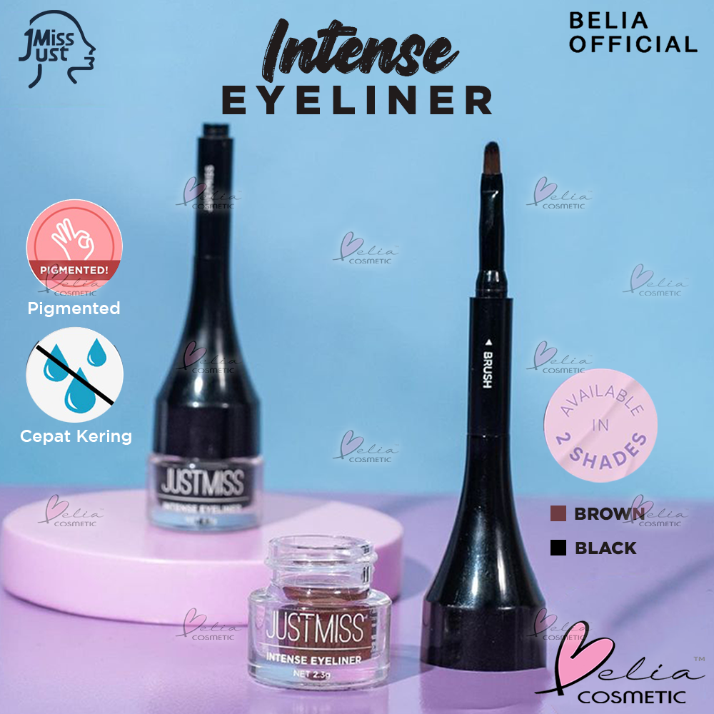 ❤ BELIA ❤ JUST MISS Eyeliner Gel Tahan Air Dengan Aplikator 2.3g Intense Eyeliner With Brush | BPOM