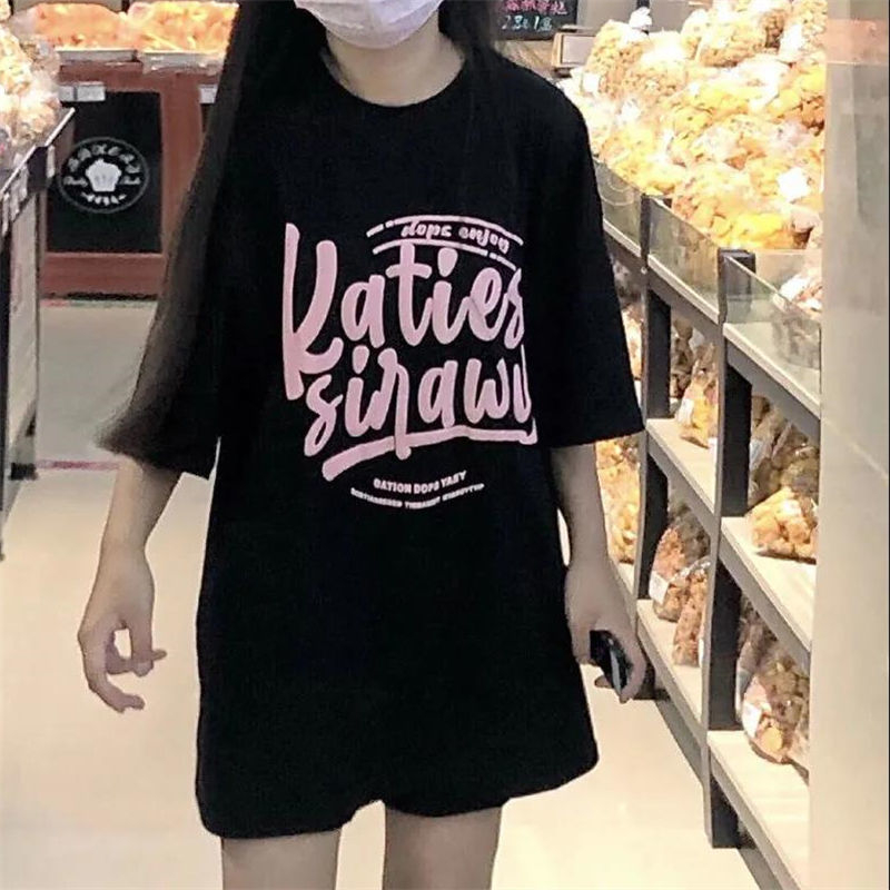 DF BJ384 Kaos Oversize Wanita T-shirt Oversize Basic Baju Distro Lengan Pendek