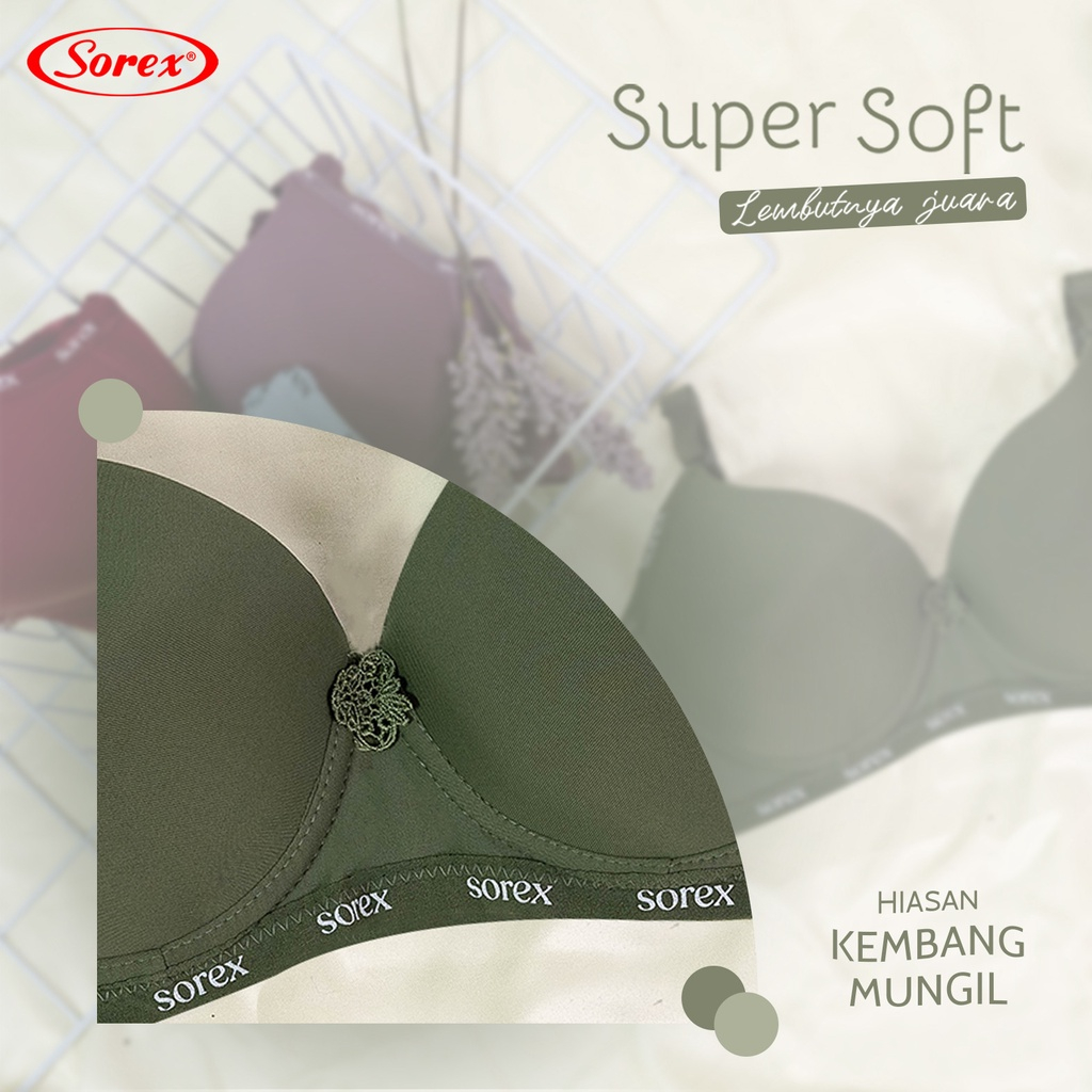 Sorex Bra Busa Sedang Kawat Kait 3 Setara Cup B-C Super Soft Cup 3/4 Sorex 17234