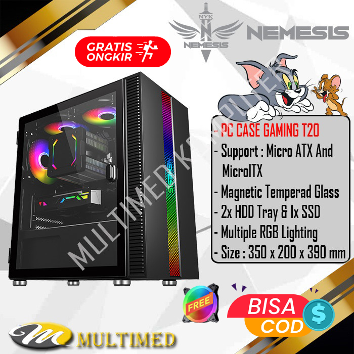 PC CASE / CASING GAMING KOMPUTER NYK MISTIC T20 LED RGB