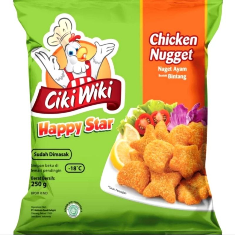 

Ciki Wiki Nugget Happy Star 250gr Naget Ayam Bentuk Bintang Cikiwiki