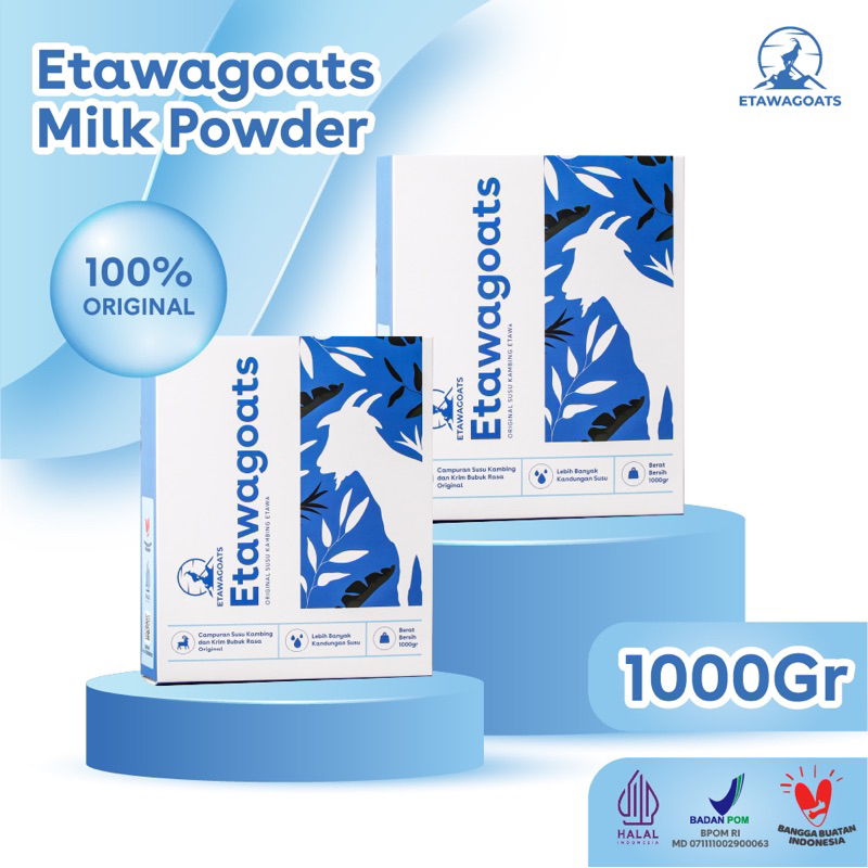 

ETAWAGOATS Susu Kambing Etawa Bubuk 1 Kg rasa original BPOM untuk nyeri sendi pembersih paru paru kotor peninggi badan sesak nafas nyeri sendi kesehatan tulang saraf gejepit tinggi protein 100% original etawa murni