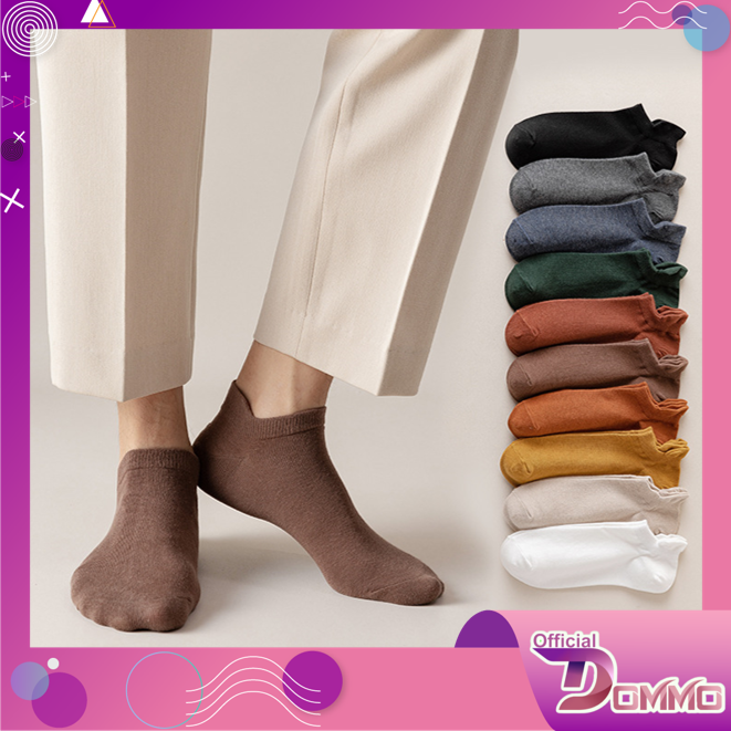 DOMMO - D2024 Kaos Kaki Pendek Pria K5619 / Kaos Kaki Pendek Semata Kaki / Kaos Kaki Unisex Casual Kerja / Ankle Socks / Kaos Kaki Polos