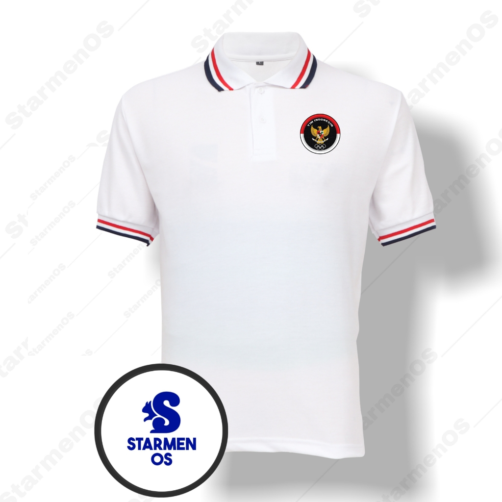 Kaos Wangki Polo T-Shirt Pria Kerah 3 List Logo GARUDA TIM INDONESIA SEA GAMES 2023 B