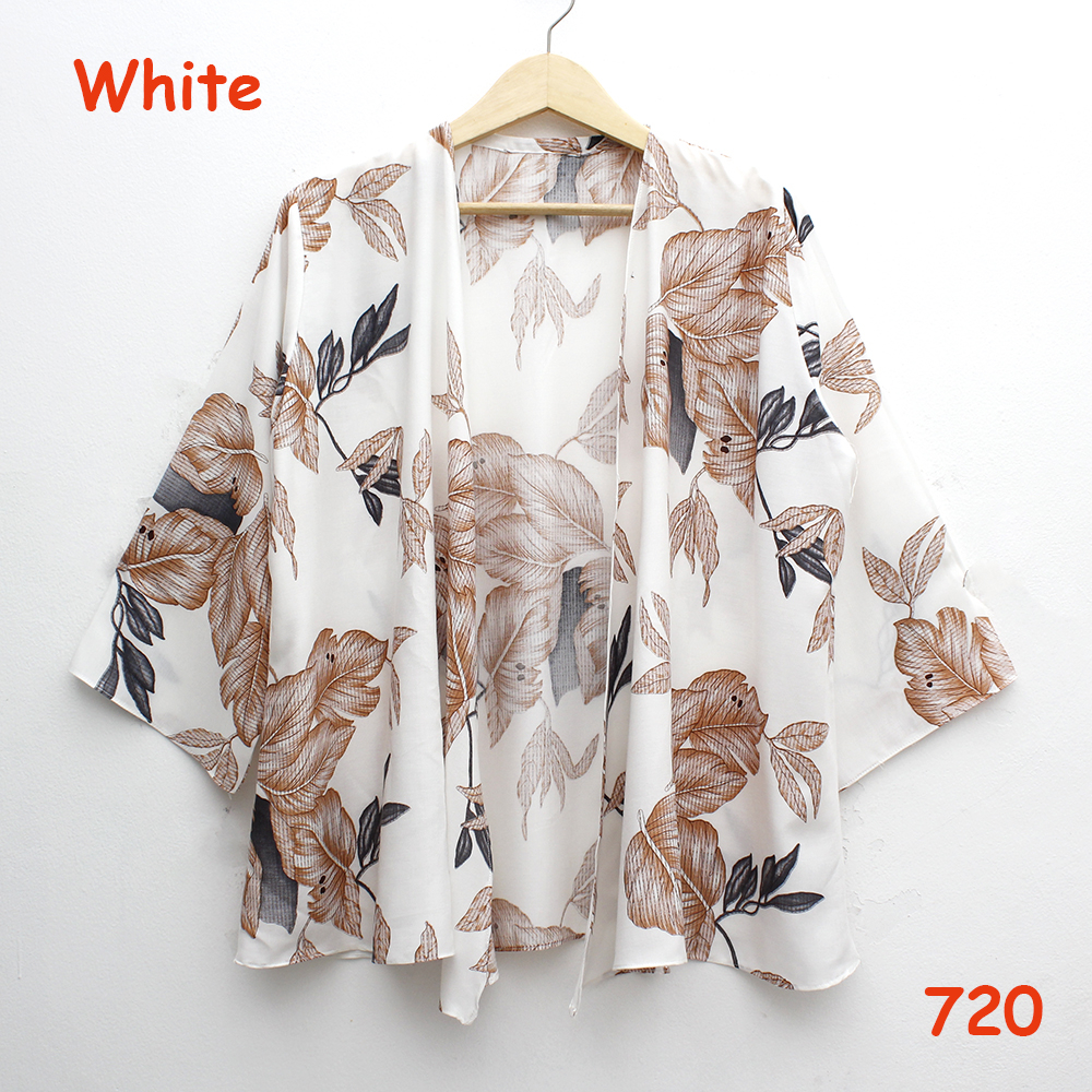 JakartaFashion - cardigan layer motif daun bohemian motif etnic bahan adem boho outer