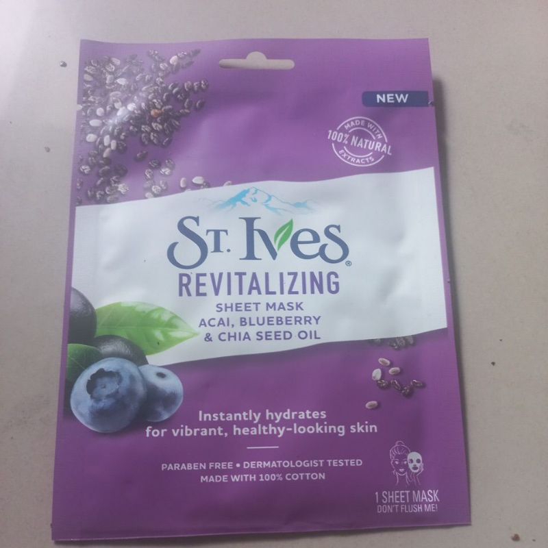 st ives revitalizing sheet mask blueberry 1 sheet