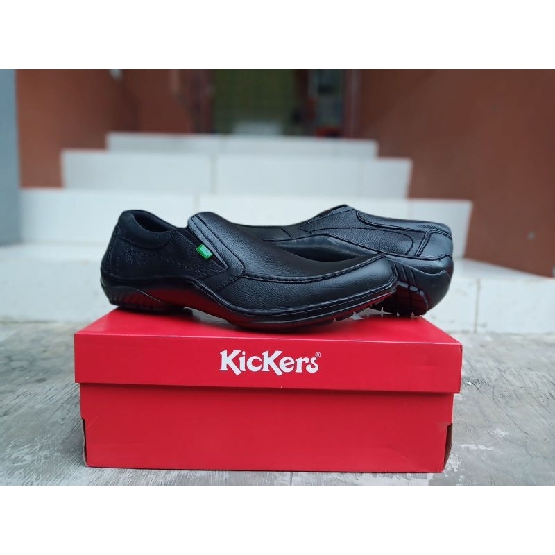 Sepatu Kickers Pantofel Slop Kulit | Sepatu Formal Casual Pria Kantor Dishub Kerja Security PKD