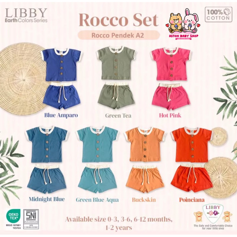 Libby Rocco Set /Rocco Set Girl Baju Pendek Celana Pendek Setelan Baju Bayi &amp; Anak