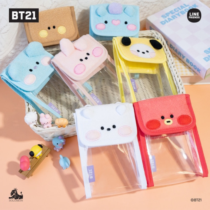 (PO) OFFICIAL BTS #BT21 Minini Transparent PVC Mini Cross Bag