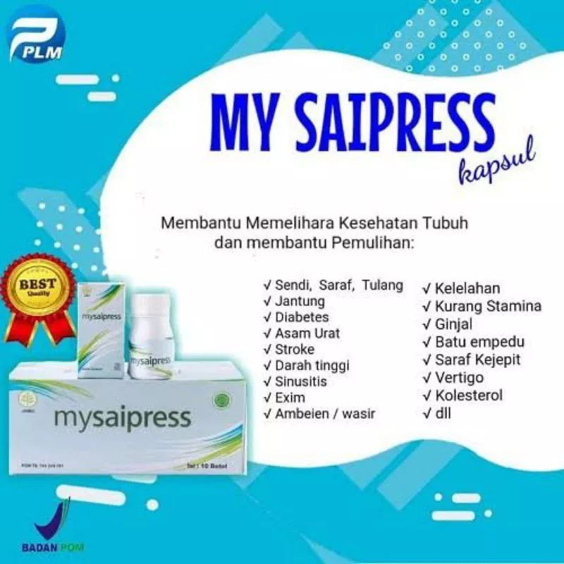 MYSAIPRESS Kapsul Untuk Membantu Daya Tahan Tubuh Seperti Store Diabetes Masalah Sendi &amp; Saraf Syaraf Kejepit Herbal Original 1Botol 20 Kapsul