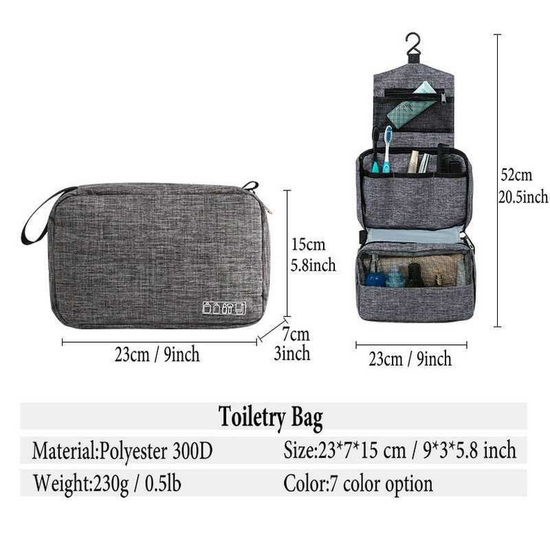 Hanging Travel Bag Folding Organizer Tas Lipat Multi Layer Desain Jaring Material Kombinasi Poliester Tahan Air