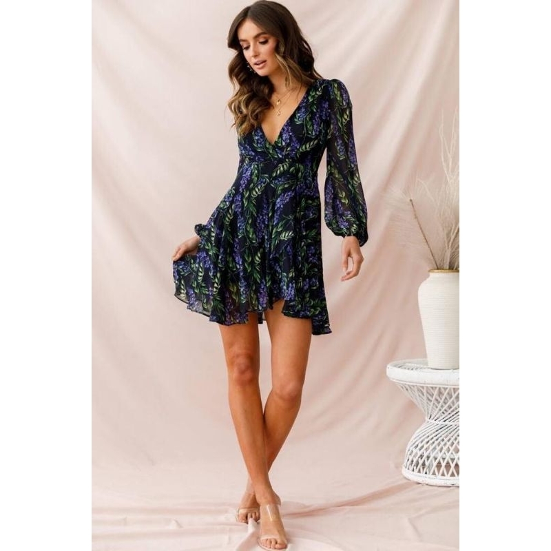 MDLV ~ 5003# Audrey Mini Dress Flower