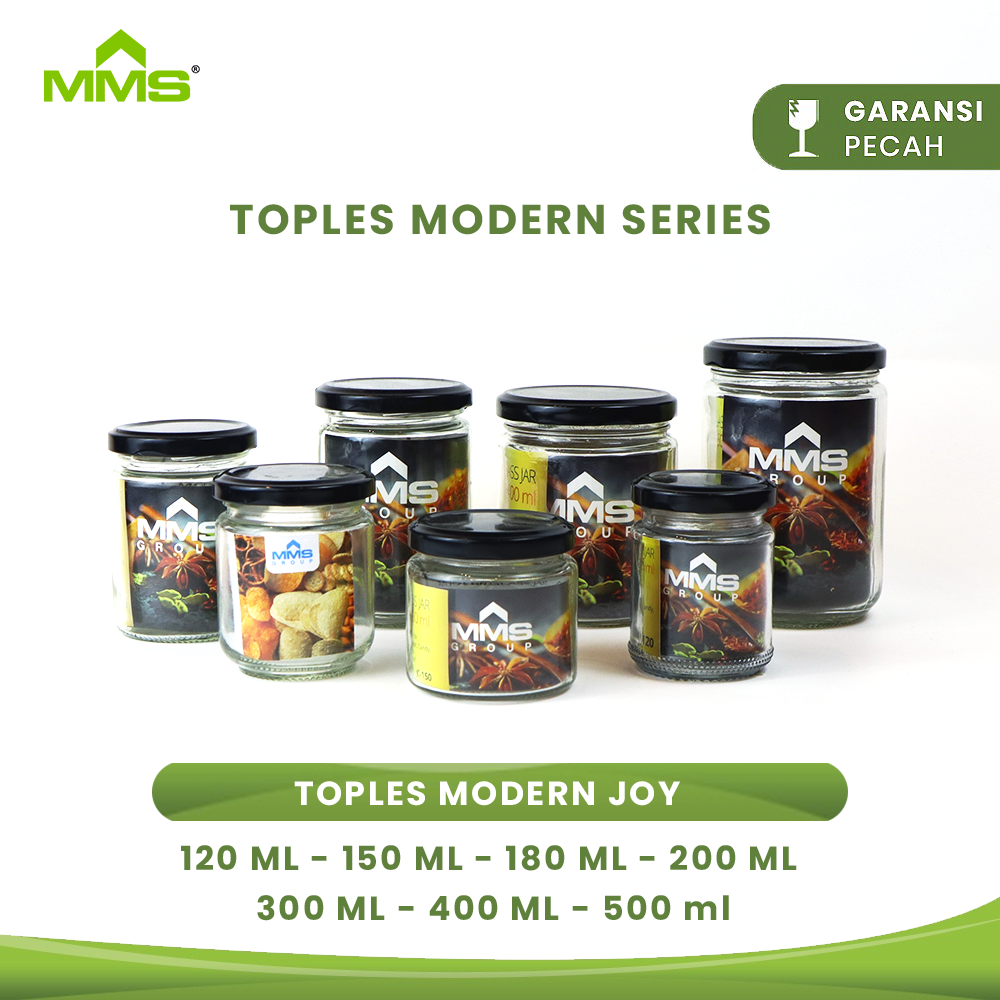Toples Jar Kaca Kedap Udara Tutup Stainless Joy 120 ML 150 ML 180 ML 200 ML 300 ML 400 ML 500 ML MMS