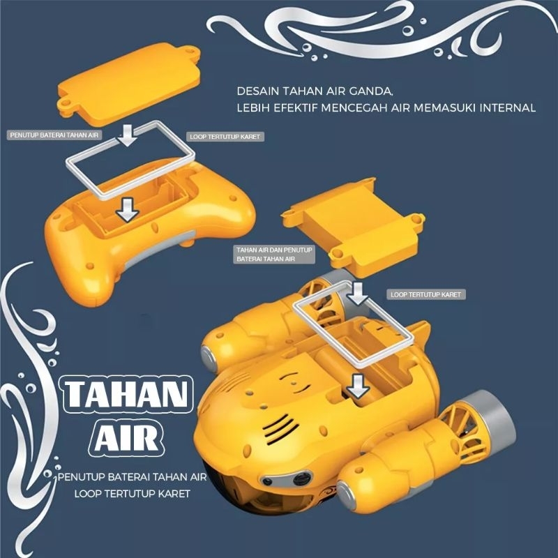 Remote Control RC Kapal Selam Spray Gasboat Signal 2.4GHZ Bisa Buat Lomba Main Bareng