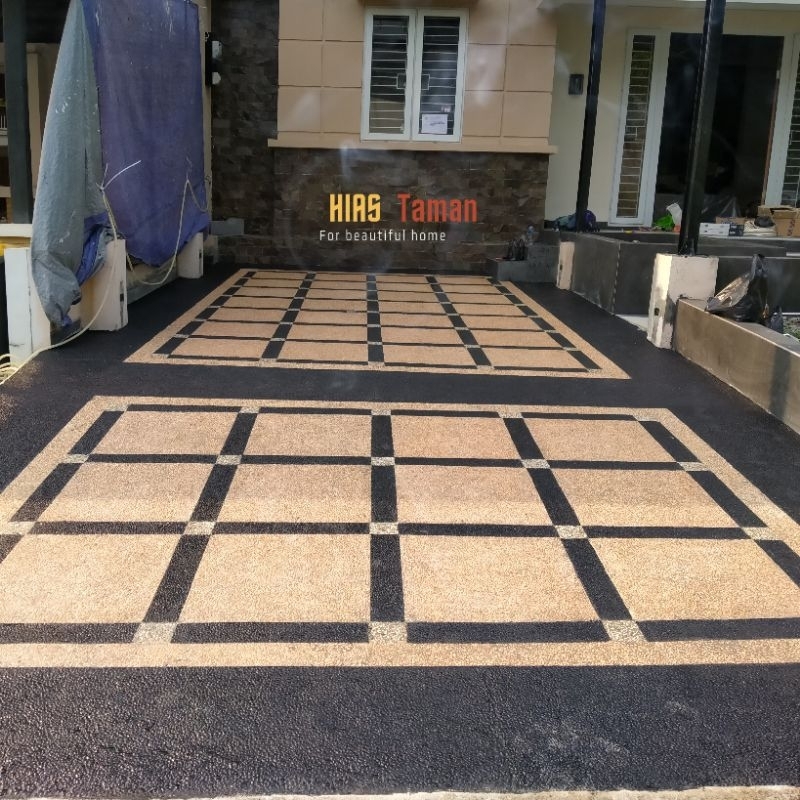 lantai garasi batu sikat batu alam