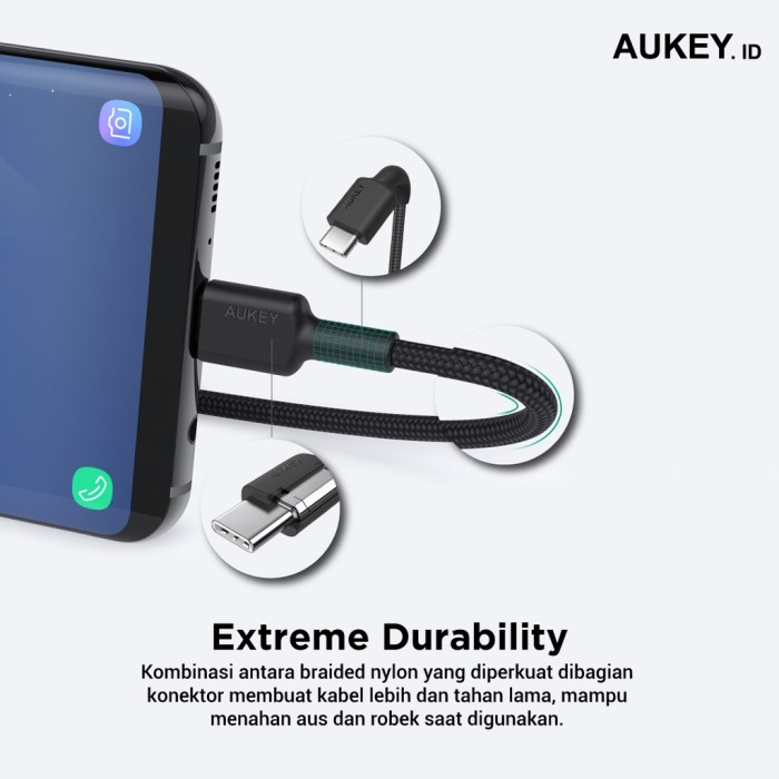Aukey Cable CB-CD45 0,9m Braided Nylon USB 2.0 Type C to C