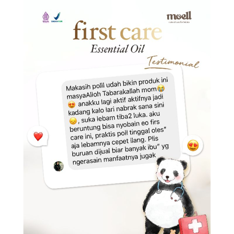 MOELL ESSENTIAL OIL FIRST CARE membantu meringankan luka memar dan bengkak pada anak