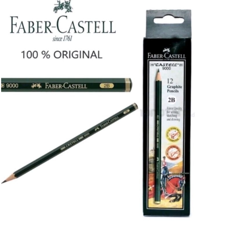 

12 PCS PENSIL PENCIL 2B FABER CASTELL 9000 ORIGINAL