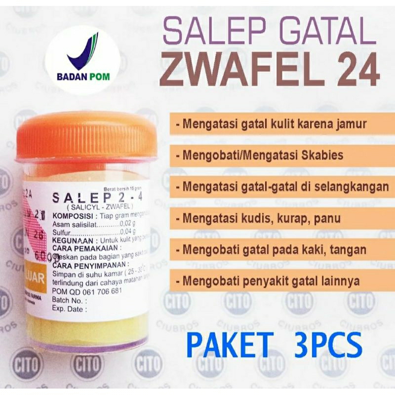 PAKET 3 PCS SALEP ZWAFEL 24 SALEP GATEL EKSIM KUTU AIR KADAS KUDIS KURAP PANU