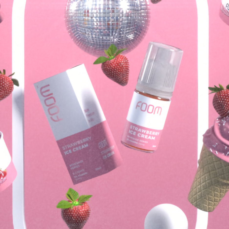 LIQUID FOOM STRAWBERRY ICE CREAM SALT NIC - FOOM ICE CREAM - 30ML