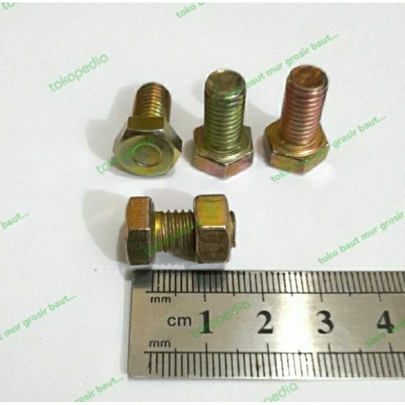 Baut rak siku M8×15 Baut dan mur (Kunci 12) Kuning