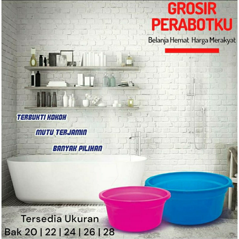 Ember Ceper Bak Cucian Kamar Mandi Bulat Besar Jumbo No. 28 26 24 22 20 Baskom Besar Warna