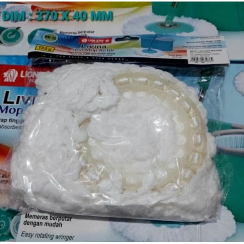 Refill Pel Lantai Livina Spin Mop BM 50 Untuk Ember Lion Star Pel BM 45 / 51