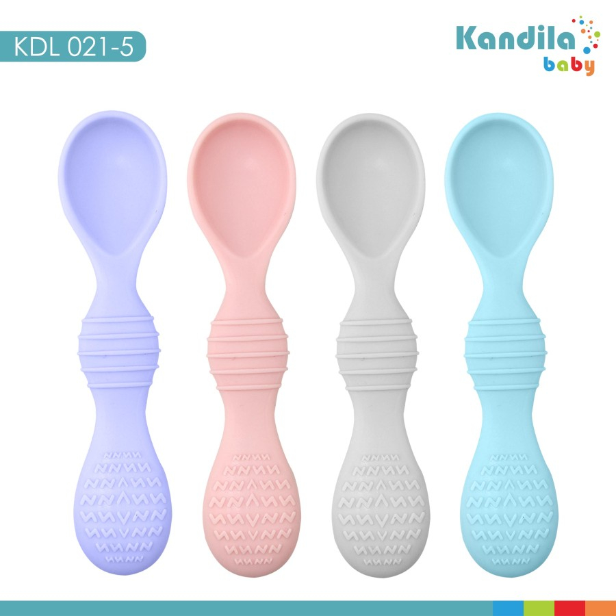 KANDILA MURAH SILICONE SPOON WITH CASE KDL021-5 SENDOK SILIKON BAYI KANDILA BABY