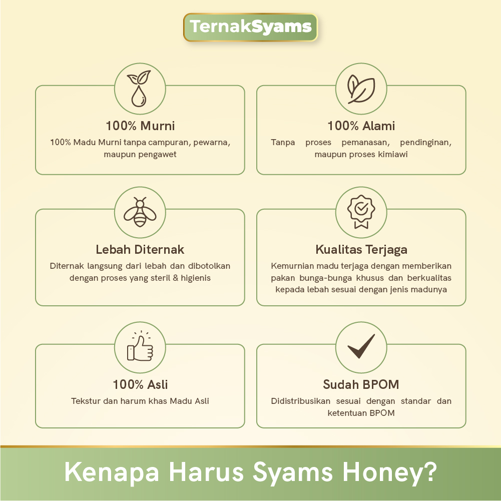 Ternak Syams -  Honey Madu Murni 1 KG 1000 gram Multiflora Kaliandra Akasia Raw Organik Pure Natural Original Asli Halal BPOM tanpa campuran gula Mentah kiloan termurah terjangkau Klenceng Kopi Randu Odeng Uray Tava Madu Putih Hitam Kayu Putih Hutan Sumat