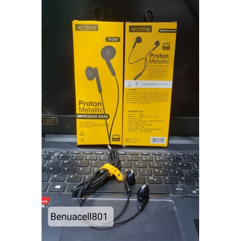 headset handsfree Realme proton metalic R-268