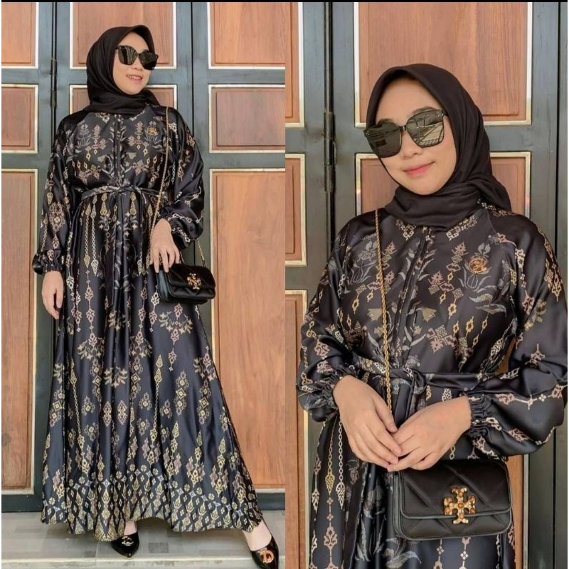 Gamis dior dress slik premium original