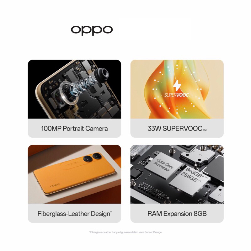 Oppo Reno8 T | 8GB+256GB | MediaTek Helio G99 | 100MP Portrait Camera | 6.43&quot; AMOLED | Li-Po 5000mAh | Garansi Resmi Oppo 1 Tahun