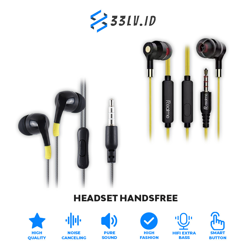 【33LV.ID】4 Model Headset /Earphone REALME Bud R20/R112/BUDS7 SETEREO