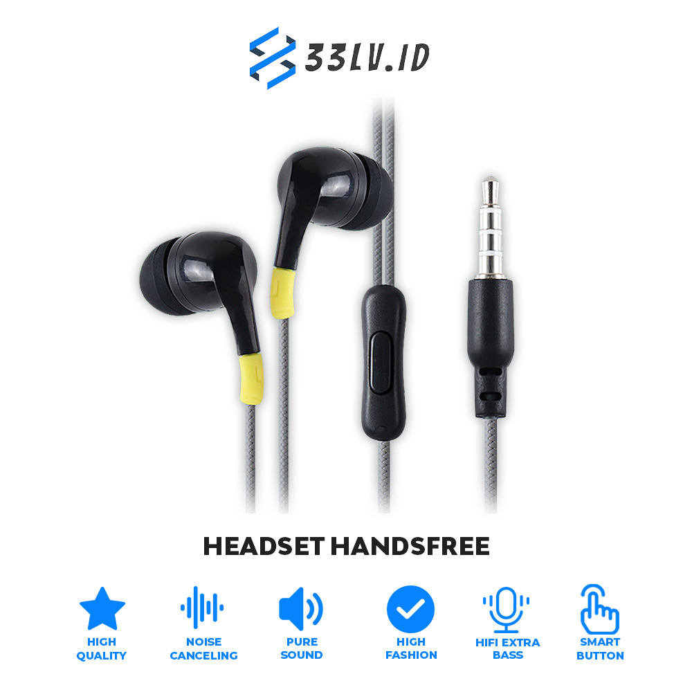 【33LV.ID】Headset Earphone Realme New R-112 Stereo Earphone + Mic