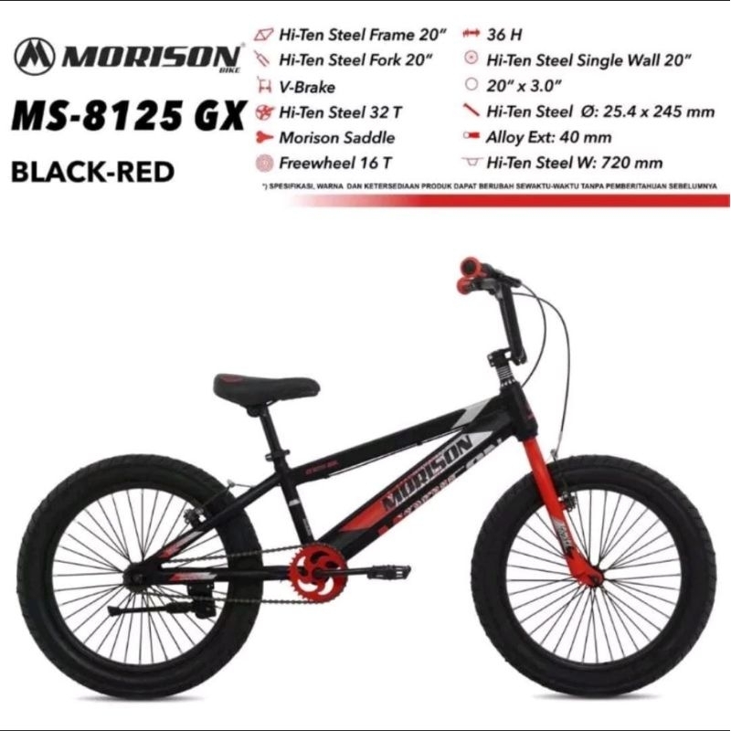 Sepeda Anak BMX 20 MORISON 8125 GX Ban 3.0