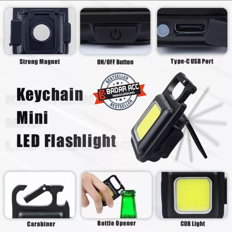 LAMPU LED GANTUNGAN KUNCI MULTIFUNGSI / LED EMERGENCY / LAMPU CAS USB