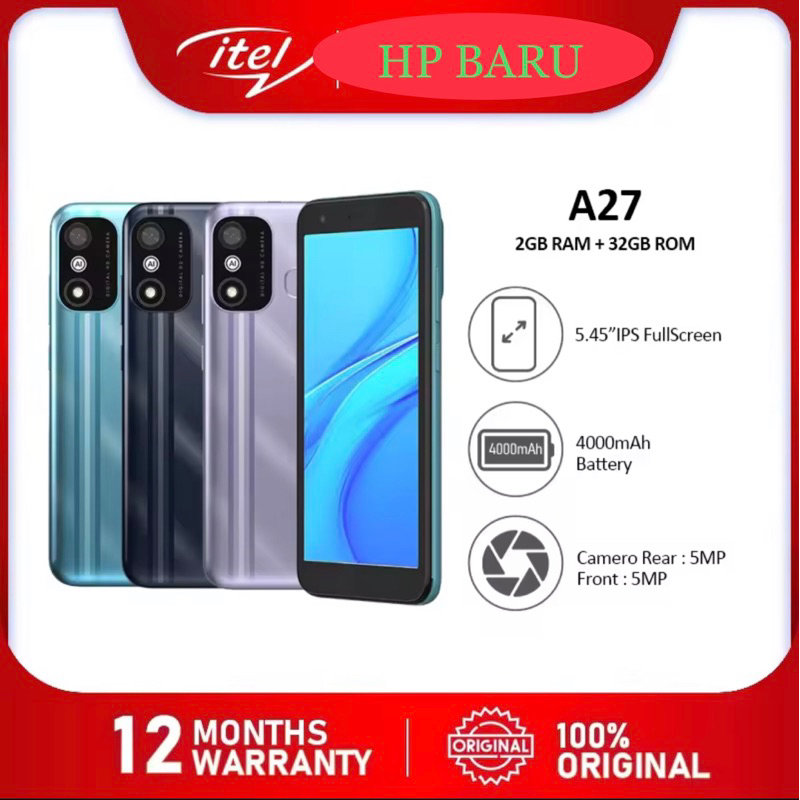 ITEL A27 RAM 2GB+32GB GARANSI RESMI