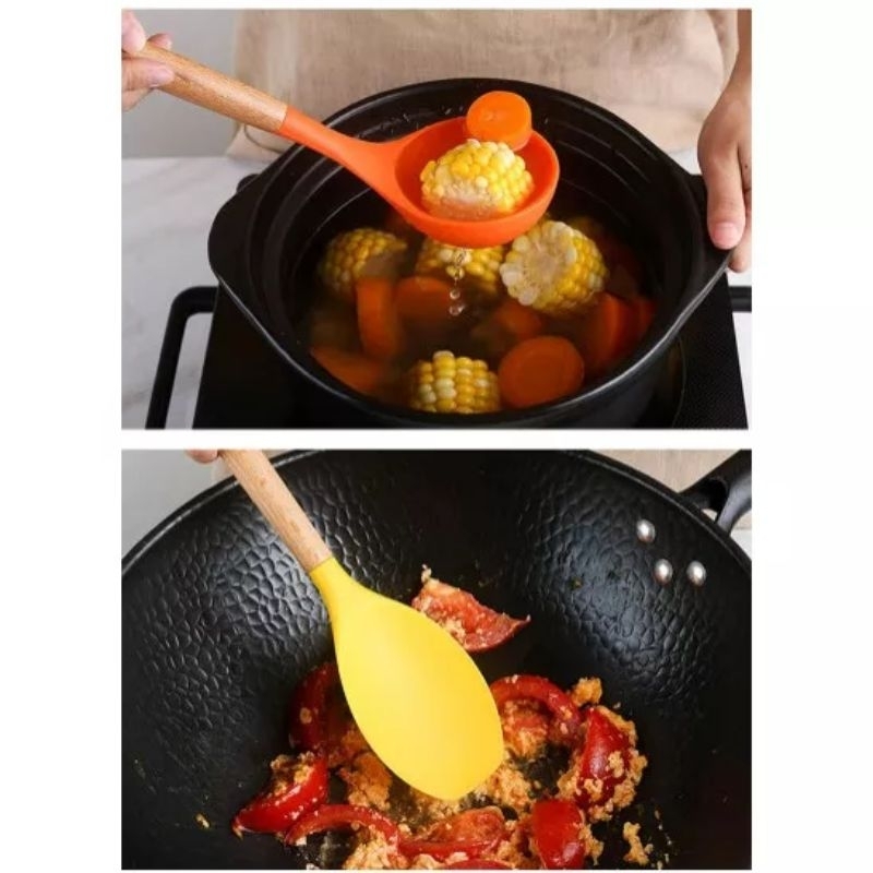 COD silikon spatula silikon alat masak Capitan scraper whiks sendok centong kuas silikon tahan panas set