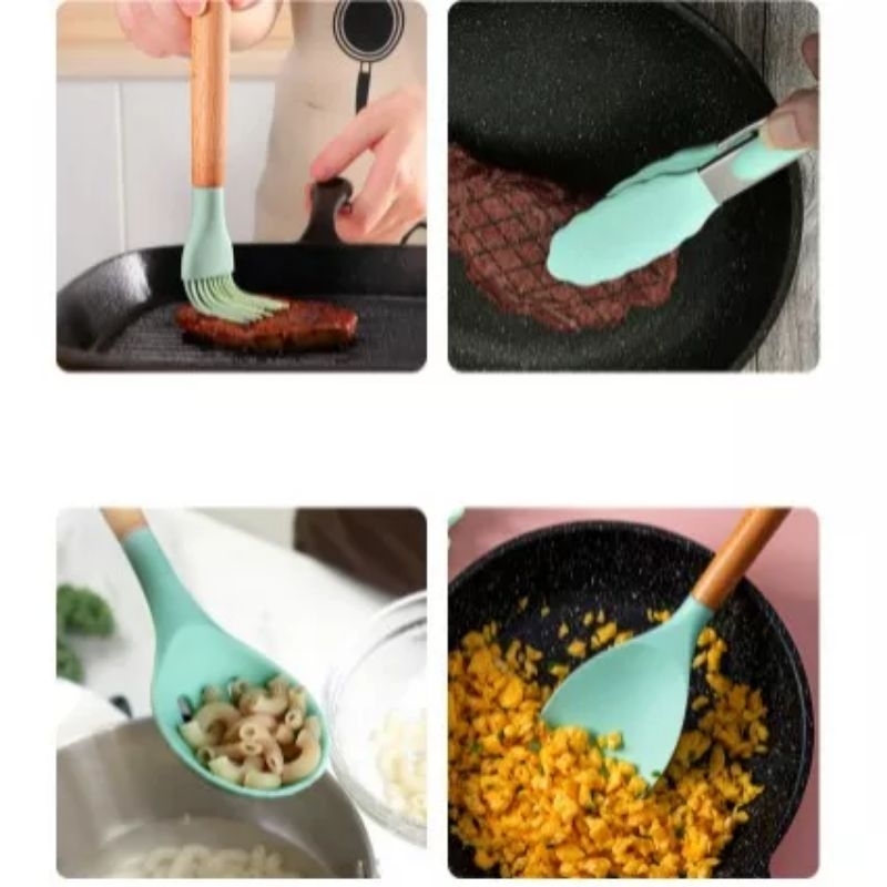 COD silikon spatula silikon alat masak Capitan scraper whiks sendok centong kuas silikon tahan panas set