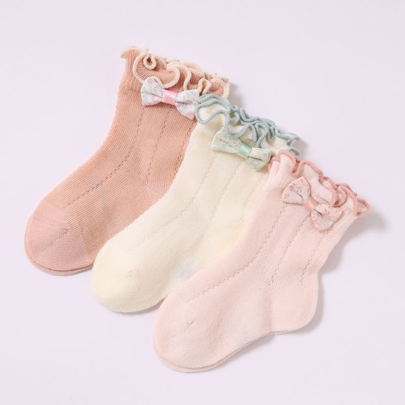 Kaos Kaki anak Perempuan Import Tipis Model Bowtie Flowers