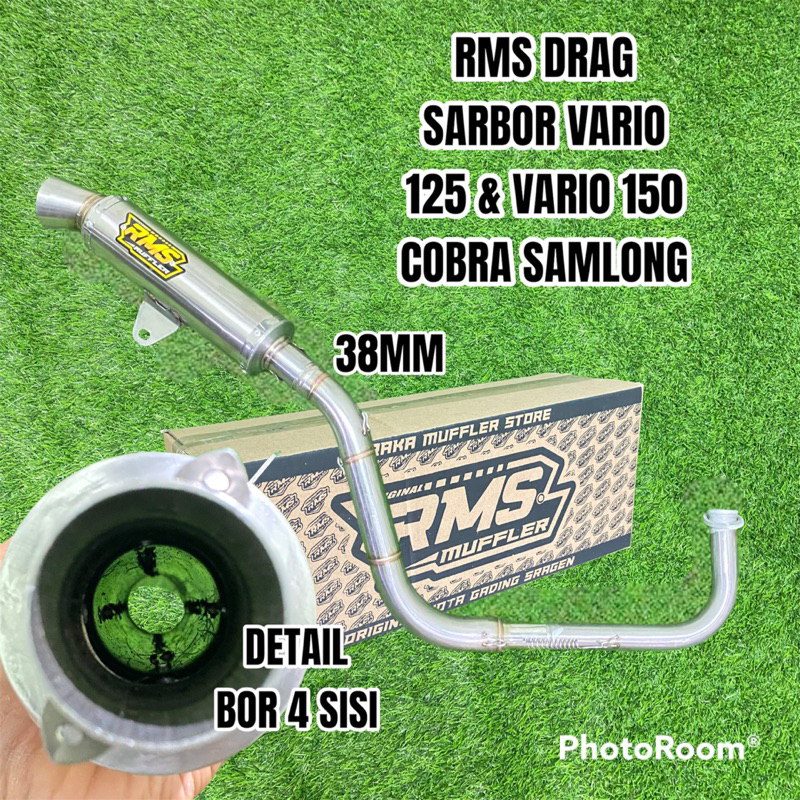 KNALPOT RMS MUFFLER VARIO 125 VARIO 150 COBRA SAMLONG SARANGAN BOR BORAN DIAMETER 38MM DAN 50MM
