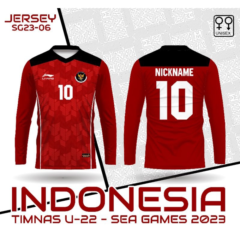 Jersey Timnas Indonesia sea games 2023 lengan panjang baju sepak bola timnas Indonesia 2023 juara